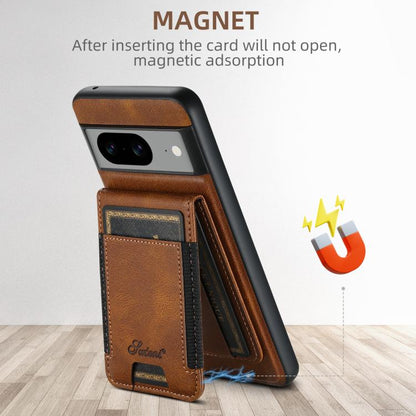 For Google Pixel 10 Pro Suteni H17 Oil Eax Leather Detachable Wallet Phone Case(Brown) - Google Cases by Suteni | Online Shopping UK | buy2fix