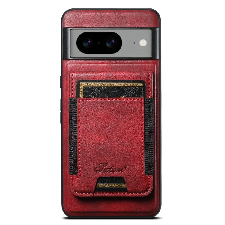 For Google Pixel 10 Pro Suteni H17 Oil Eax Leather Detachable Wallet Phone Case(Red) - Google Cases by Suteni | Online Shopping UK | buy2fix