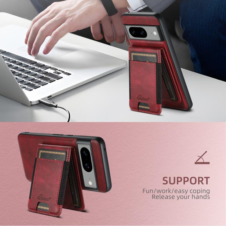 For Google Pixel 10 Pro Suteni H17 Oil Eax Leather Detachable Wallet Phone Case(Red) - Google Cases by Suteni | Online Shopping UK | buy2fix