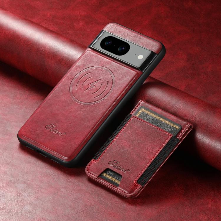 For Google Pixel 10 Pro Suteni H17 Oil Eax Leather Detachable Wallet Phone Case(Red) - Google Cases by Suteni | Online Shopping UK | buy2fix