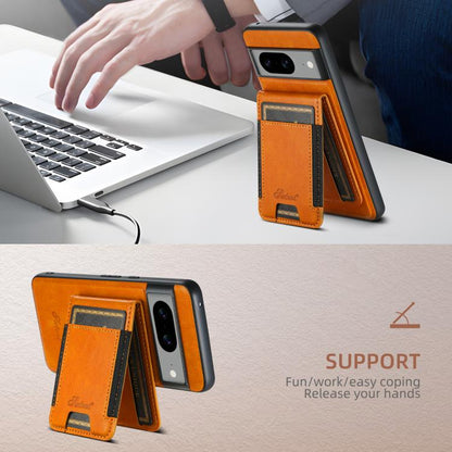 For Google Pixel 10 Pro Suteni H17 Oil Eax Leather Detachable Wallet Phone Case(Khaki) - Google Cases by Suteni | Online Shopping UK | buy2fix