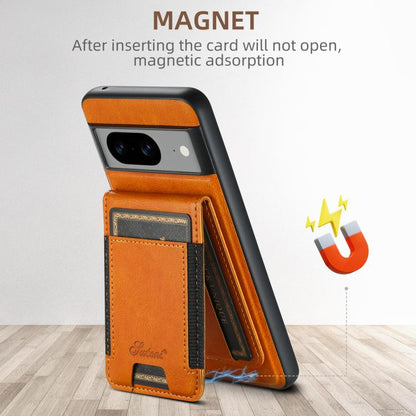 For Google Pixel 10 Pro Suteni H17 Oil Eax Leather Detachable Wallet Phone Case(Khaki) - Google Cases by Suteni | Online Shopping UK | buy2fix