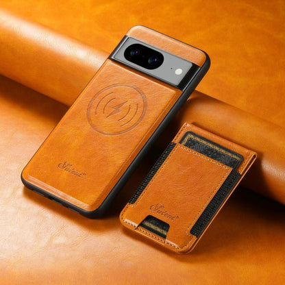 For Google Pixel 10 Pro Suteni H17 Oil Eax Leather Detachable Wallet Phone Case(Khaki) - Google Cases by Suteni | Online Shopping UK | buy2fix