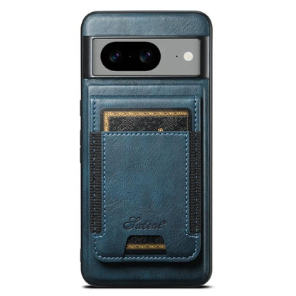 For Google Pixel 10 Pro Suteni H17 Oil Eax Leather Detachable Wallet Phone Case(Blue) - Google Cases by Suteni | Online Shopping UK | buy2fix