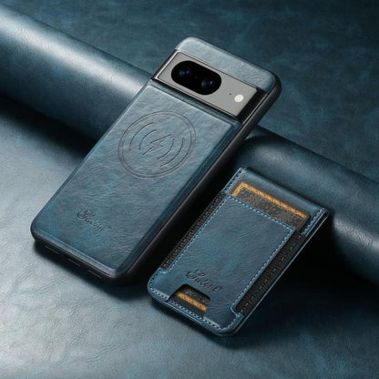 For Google Pixel 10 Pro Suteni H17 Oil Eax Leather Detachable Wallet Phone Case(Blue) - Google Cases by Suteni | Online Shopping UK | buy2fix