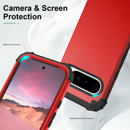 For Google Pixel 9 Pro XL 3 in 1 Silicone Hybrid PC Shockproof Phone Case(Red) by buy2fix