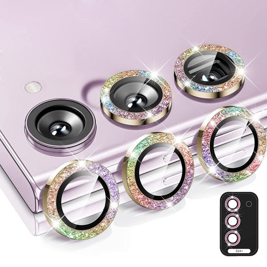For Samsung Galaxy S24+ 5G ENKAY Hat-Prince 9H Rear Camera Lens Glitter Aluminium Alloy Tempered Glass Film(Colorful)