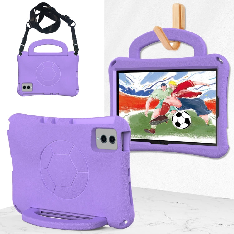 For Samsung Galaxy Tab S8 11 X700N 2022 Handle Football Shaped EVA Shockproof Tablet Case(Light Purple) by buy2fix