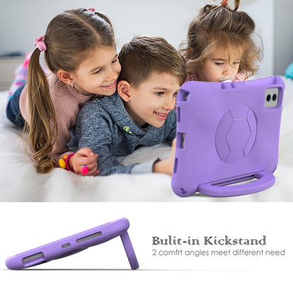 For Samsung Galaxy Tab S8 11 X700N 2022 Handle Football Shaped EVA Shockproof Tablet Case(Light Purple) by buy2fix