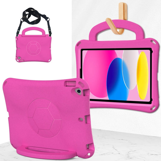 For iPad 10.2 2019/2021/2022 Handle Football Shaped EVA Shockproof Tablet Case(Rose Red) - iPad 10.2 Cases by buy2fix | Online Shopping UK | buy2fix