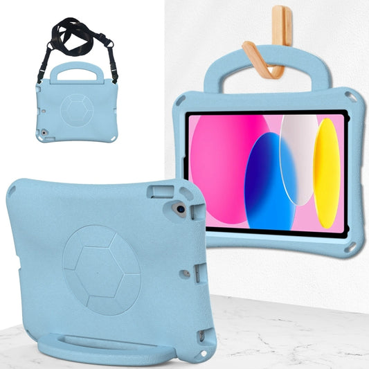 For iPad 10.2 2019/2021/2022 Handle Football Shaped EVA Shockproof Tablet Case(Light Blue) - iPad 10.2 Cases by buy2fix | Online Shopping UK | buy2fix