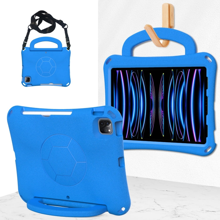 For iPad Pro 11 2018/2020/2021/2022 Handle Football Shaped EVA Shockproof Tablet Case(Blue) - More iPad Cases by buy2fix | Online Shopping UK | buy2fix