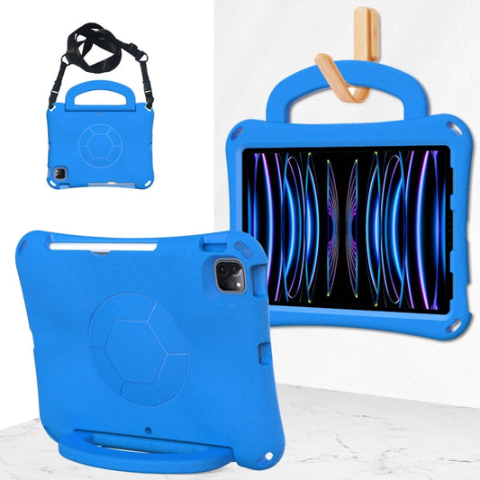 For iPad Pro 11 2018/2020/2021/2022 Handle Football Shaped EVA Shockproof Tablet Case(Blue) - More iPad Cases by buy2fix | Online Shopping UK | buy2fix