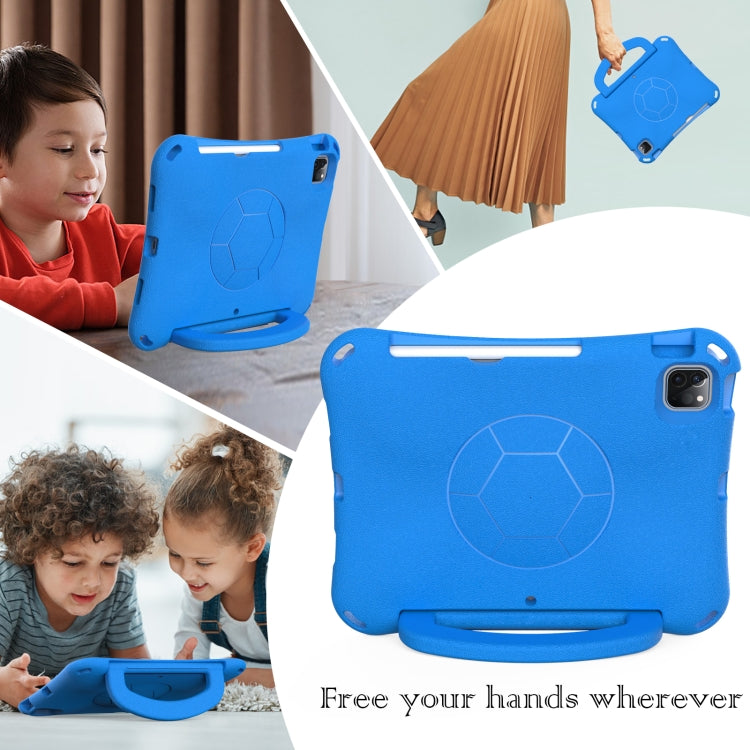 For iPad Pro 11 2018/2020/2021/2022 Handle Football Shaped EVA Shockproof Tablet Case(Blue) - More iPad Cases by buy2fix | Online Shopping UK | buy2fix