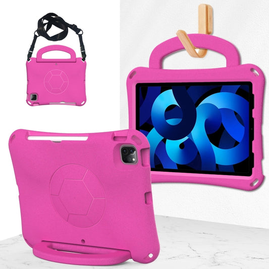 For iPad Air 10.9 2022 / 2020 Handle Football Shaped EVA Shockproof Tablet Case(Rose Red) - More iPad Cases by buy2fix | Online Shopping UK | buy2fix