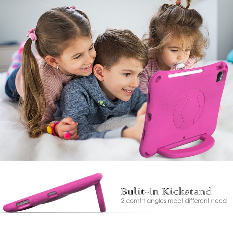 For iPad Air 10.9 2022 / 2020 Handle Football Shaped EVA Shockproof Tablet Case(Rose Red) - More iPad Cases by buy2fix | Online Shopping UK | buy2fix