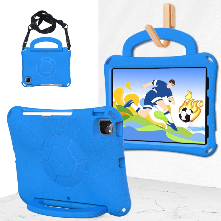 For iPad Air 11 2025 / 2024 Handle Football Shaped EVA Shockproof Tablet Case(Blue) - iPad Air 11 2025 / 2024 Cases by buy2fix | Online Shopping UK | buy2fix