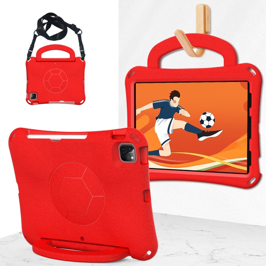 For iPad Air 11 2025 / 2024 Handle Football Shaped EVA Shockproof Tablet Case(Red) - iPad Air 11 2025 / 2024 Cases by buy2fix | Online Shopping UK | buy2fix