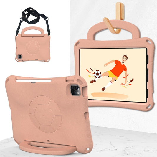 For iPad Air 11 2025 / 2024 Handle Football Shaped EVA Shockproof Tablet Case(Light Pink) - iPad Air 11 2025 / 2024 Cases by buy2fix | Online Shopping UK | buy2fix
