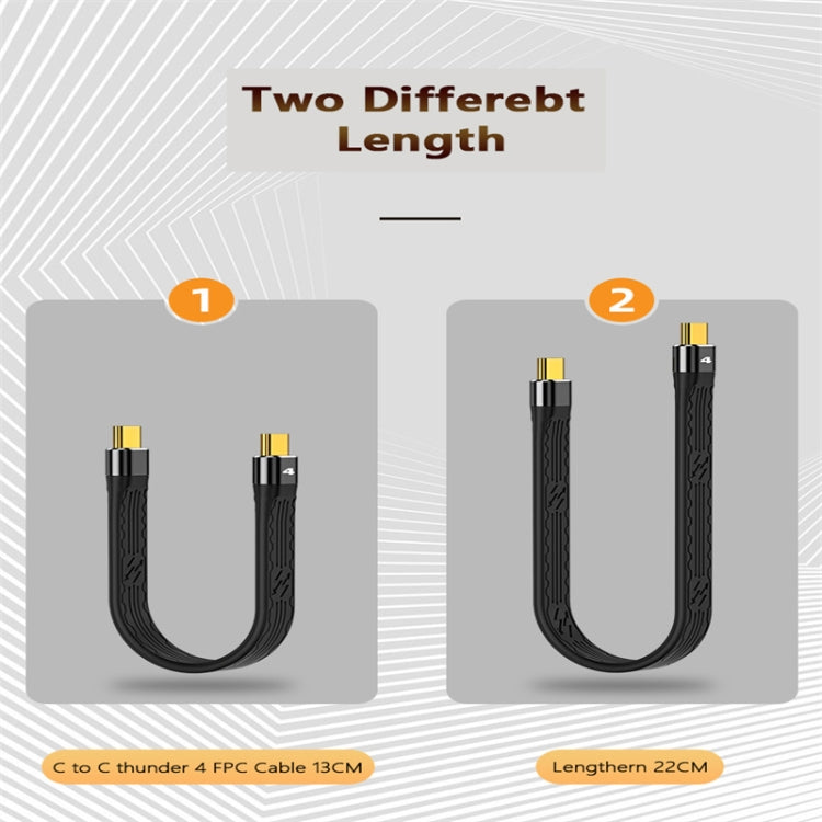 22cm Thunderbolt 4 USB-C / Type-C Male to Male PD 100W Charge FPC Data Cable - USB-C & Type-C Cable by buy2fix | Online Shopping UK | buy2fix