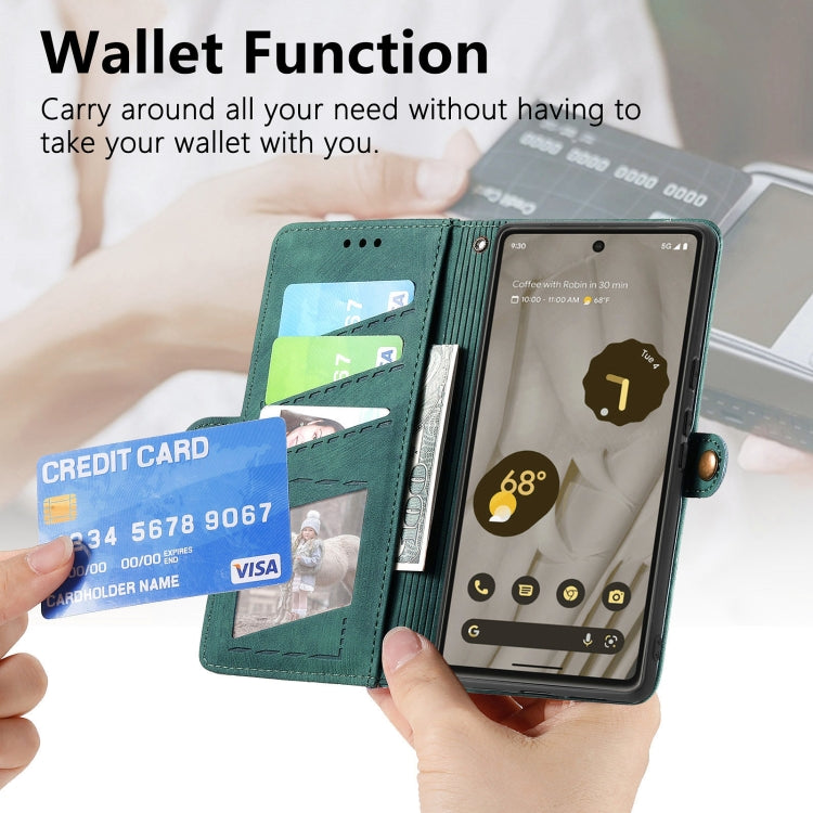 For Google Pixel 9 Geometric Zipper Wallet Side Buckle Leather Phone Case(Purple) by buy2fix