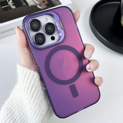 For iPhone 13 Pro Lens Holder MagSafe PC Hybrid TPU Phone Case(Purple) - iPhone 13 Pro Cases by buy2fix | Online Shopping UK | buy2fix