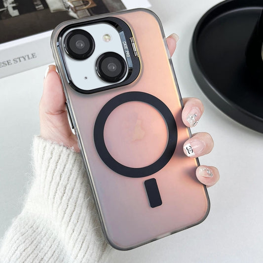 For iPhone 15 Lens Holder MagSafe PC Hybrid TPU Phone Case(Black) - iPhone 15 Cases by buy2fix | Online Shopping UK | buy2fix