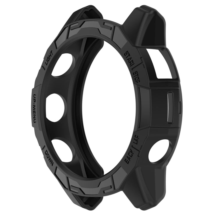 For Garmin Quatix 7 Pro Armored Hollow Half Pack TPU Watch Protective Case(Black) - Watch Cases by buy2fix | Online Shopping UK | buy2fix
