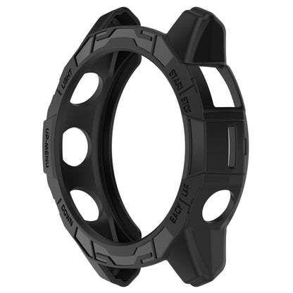 For Garmin Quatix 7 Pro Armored Hollow Half Pack TPU Watch Protective Case(Black) - Watch Cases by buy2fix | Online Shopping UK | buy2fix