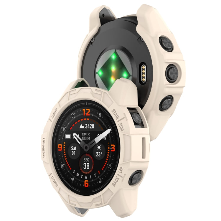 For Garmin Quatix 7 Pro Armored Hollow Half Pack TPU Watch Protective Case(Starlight Color) - Watch Cases by buy2fix | Online Shopping UK | buy2fix