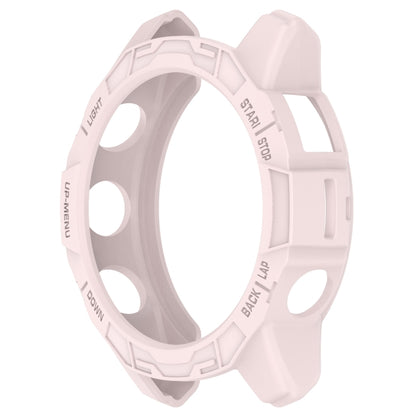 For Garmin Quatix 7 Pro Armored Hollow Half Pack TPU Watch Protective Case(Pink) - Watch Cases by buy2fix | Online Shopping UK | buy2fix