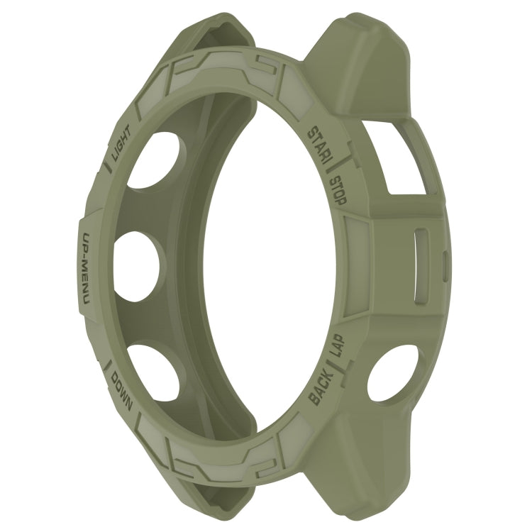 For Garmin Quatix 7 Pro Armored Hollow Half Pack TPU Watch Protective Case(Green) - Watch Cases by buy2fix | Online Shopping UK | buy2fix