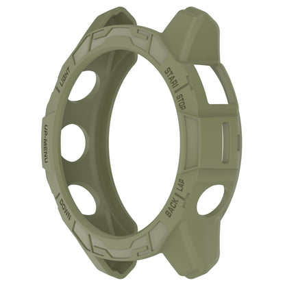For Garmin Quatix 7 Pro Armored Hollow Half Pack TPU Watch Protective Case(Green) - Watch Cases by buy2fix | Online Shopping UK | buy2fix