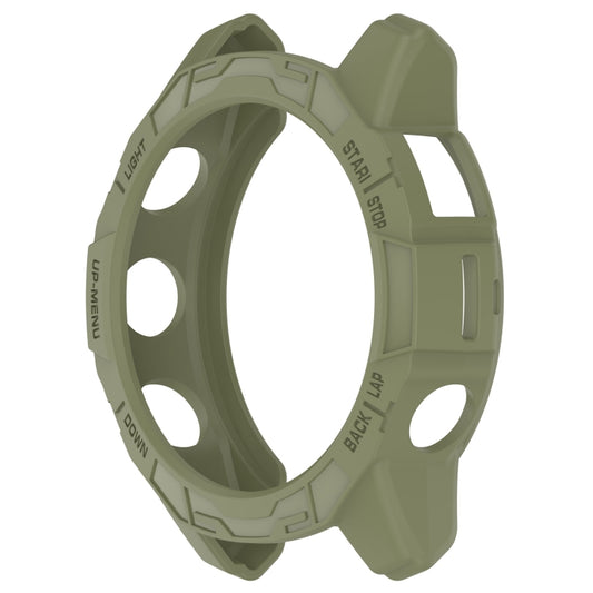 For Garmin Quatix 7 Pro Armored Hollow Half Pack TPU Watch Protective Case(Green) - Watch Cases by buy2fix | Online Shopping UK | buy2fix