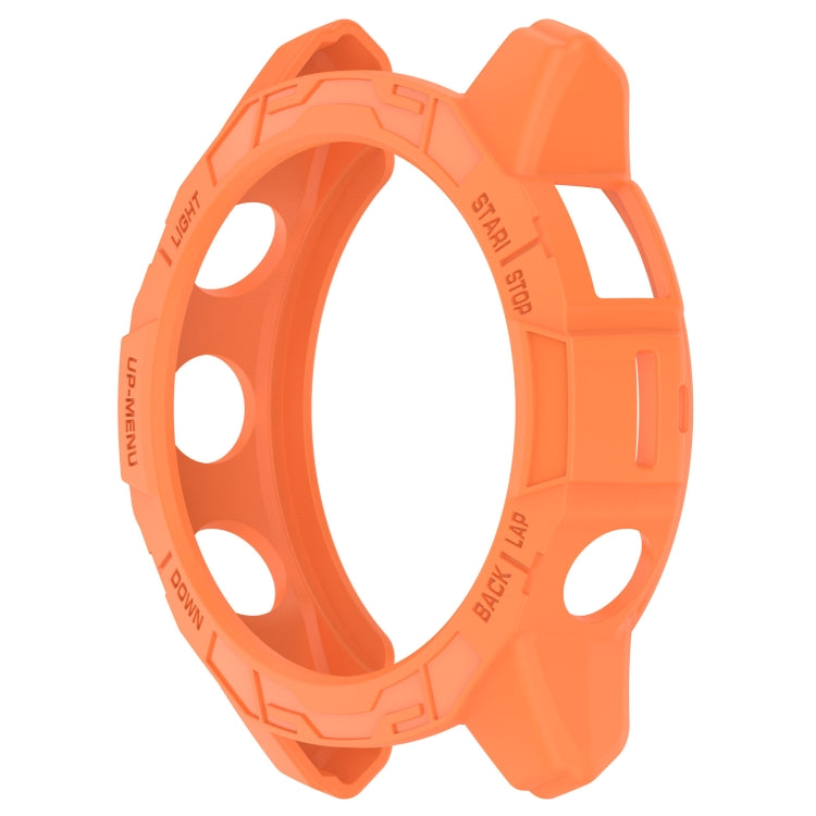 For Garmin Quatix 7 Pro Armored Hollow Half Pack TPU Watch Protective Case(Orange) - Watch Cases by buy2fix | Online Shopping UK | buy2fix