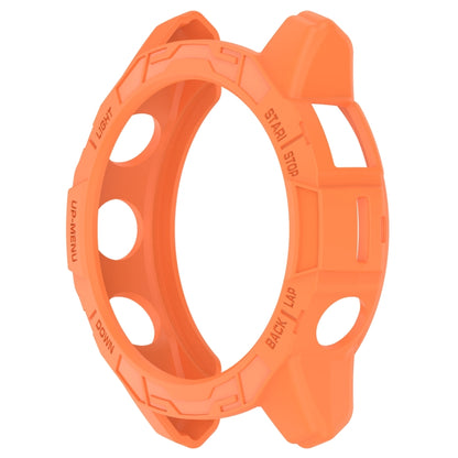 For Garmin Quatix 7 Pro Armored Hollow Half Pack TPU Watch Protective Case(Orange) - Watch Cases by buy2fix | Online Shopping UK | buy2fix