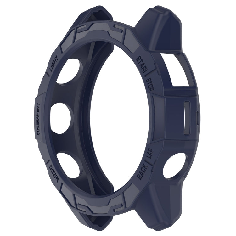 For Garmin Quatix 7 Pro Armored Hollow Half Pack TPU Watch Protective Case(Blue) - Watch Cases by buy2fix | Online Shopping UK | buy2fix