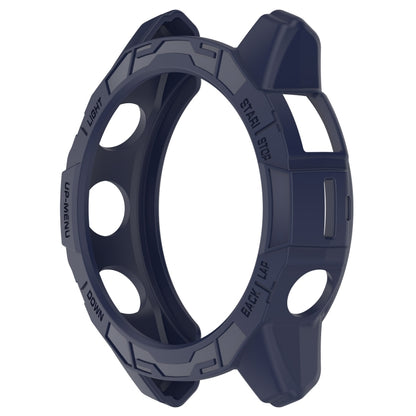 For Garmin Quatix 7 Pro Armored Hollow Half Pack TPU Watch Protective Case(Blue) - Watch Cases by buy2fix | Online Shopping UK | buy2fix
