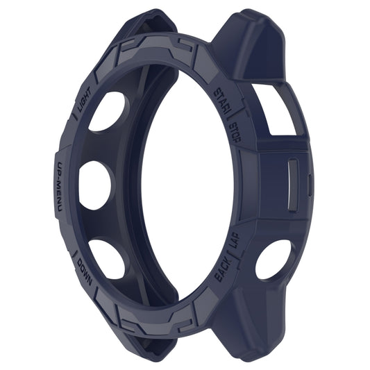 For Garmin Quatix 7 Pro Armored Hollow Half Pack TPU Watch Protective Case(Blue) - Watch Cases by buy2fix | Online Shopping UK | buy2fix
