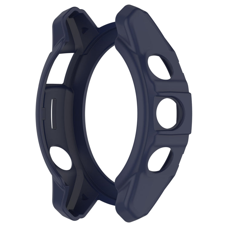 For Garmin Quatix 7 Pro Armored Hollow Half Pack TPU Watch Protective Case(Blue) - Watch Cases by buy2fix | Online Shopping UK | buy2fix