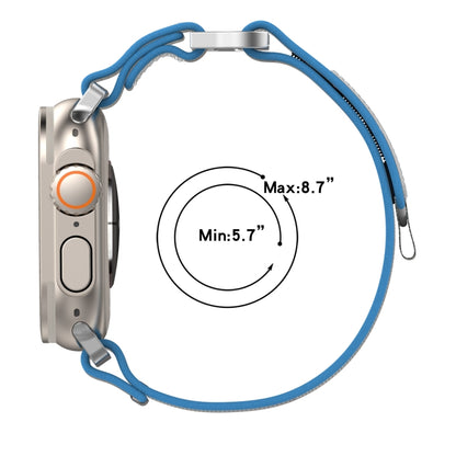 For Apple Watch Ultra 49mm Double Hook and Loop Faster Nylon Watch Band(Black+Grey) by buy2fix