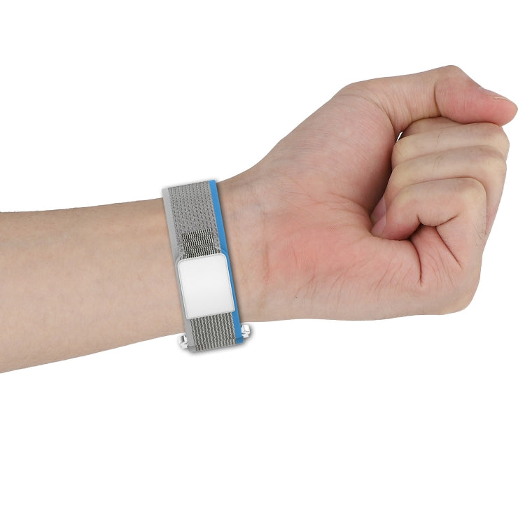 For Apple Watch Ultra 49mm Double Hook and Loop Faster Nylon Watch Band(Black+Grey) by buy2fix