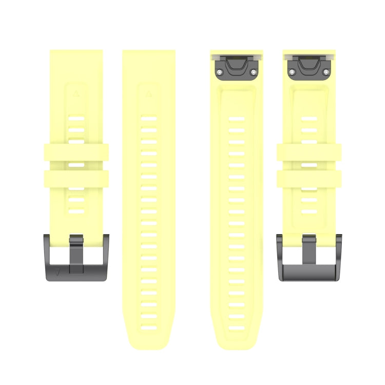 For Garmin Epix Gen2 / Epix Pro Gen2 47mm Solid Color Black Buckle Silicone Quick Release Watch Band(Yellow) by buy2fix