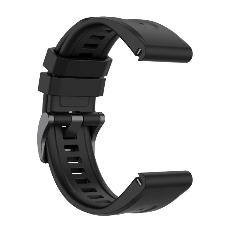 For Garmin MARQ Solid Color Black Buckle Silicone Quick Release Watch Band(Black) by buy2fix