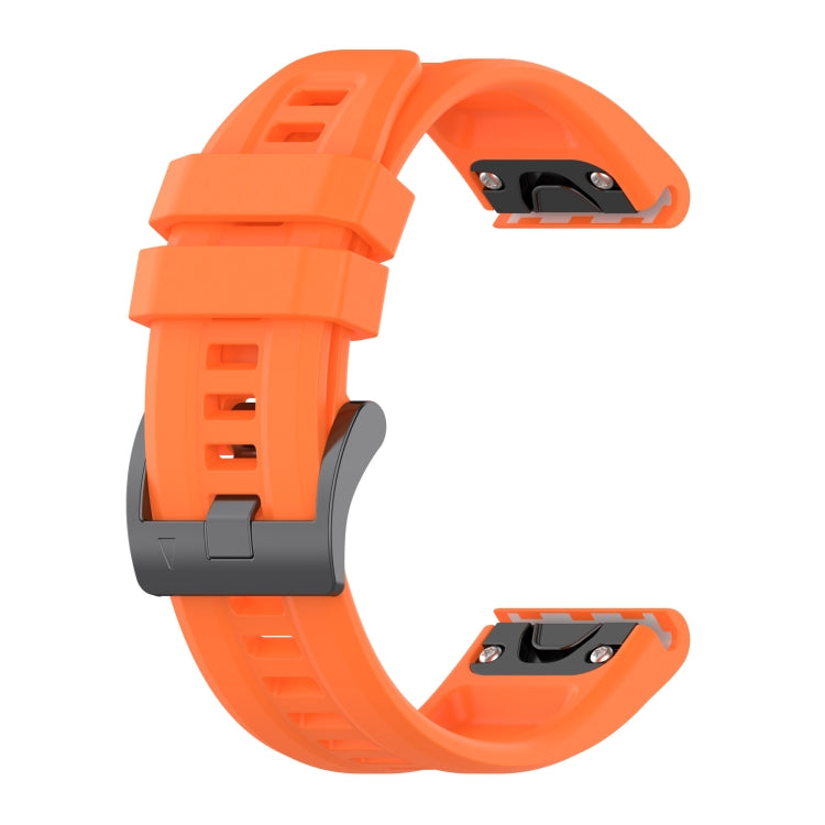 For Garmin Forerunner 965 / 955 / 945 / 935 Solid Color Black Buckle Silicone Quick Release Watch Band(Orange) by buy2fix