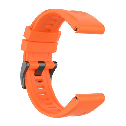 For Garmin Forerunner 965 / 955 / 945 / 935 Solid Color Black Buckle Silicone Quick Release Watch Band(Orange) by buy2fix