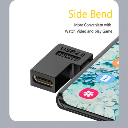 Type-C Female to Micro USB Male Adapter Data Charging Transmission, Specification:Type-C Female to Micro Male Right Bend by buy2fix