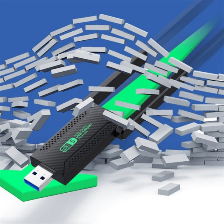 For Desktop PC Laptop Dual Band Driver-Free USB3.0 5G 1200Mbps WiFi Wireless Adapter by buy2fix