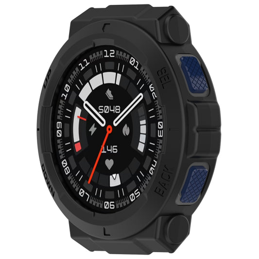 For Amazfit Active Edge A2212 Armored Hollow Half Pack TPU Watch Protective Case(Black) - Watch Cases by buy2fix | Online Shopping UK | buy2fix
