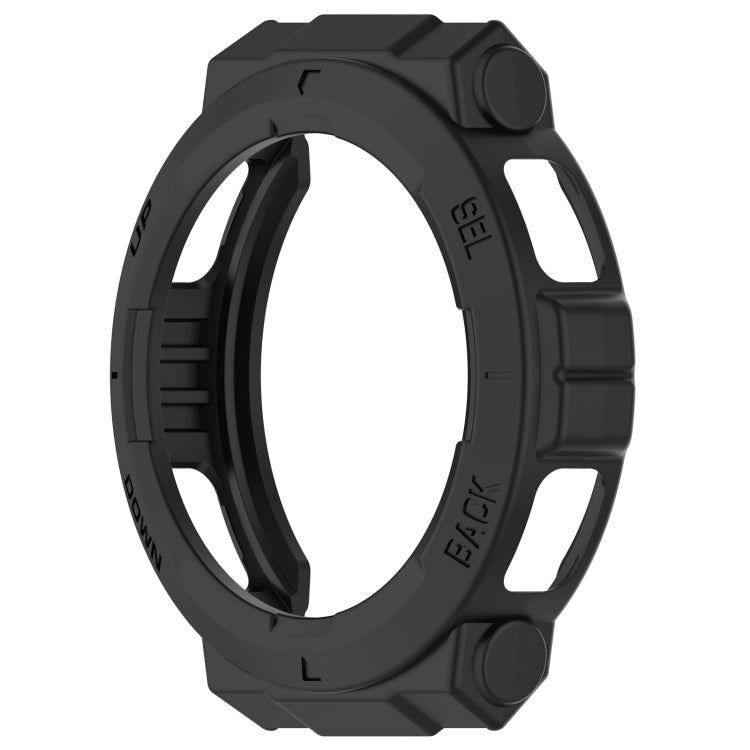 For Amazfit Active Edge A2212 Armored Hollow Half Pack TPU Watch Protective Case(Black) - Watch Cases by buy2fix | Online Shopping UK | buy2fix